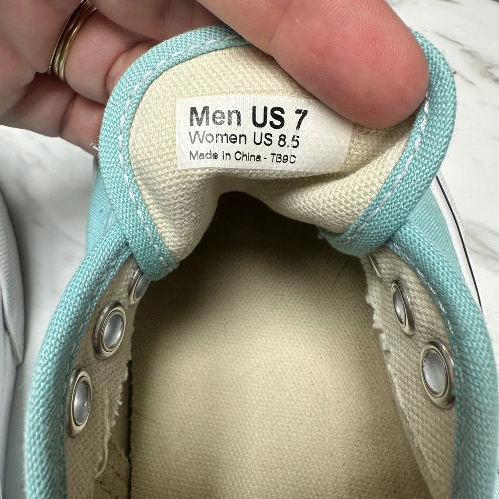 VANS Off The Wall Low Canvas Skate Shoes Womens 8.5 Mens 7 Mint NO LACES